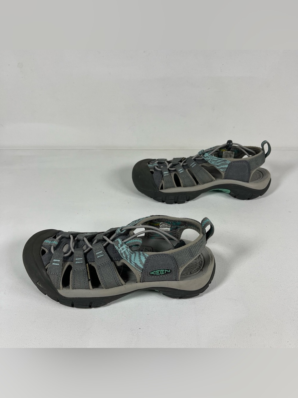 KEEN Women's Newport H2 Waterproof Hiking Sandals Grey Suede Shoes Sz 6